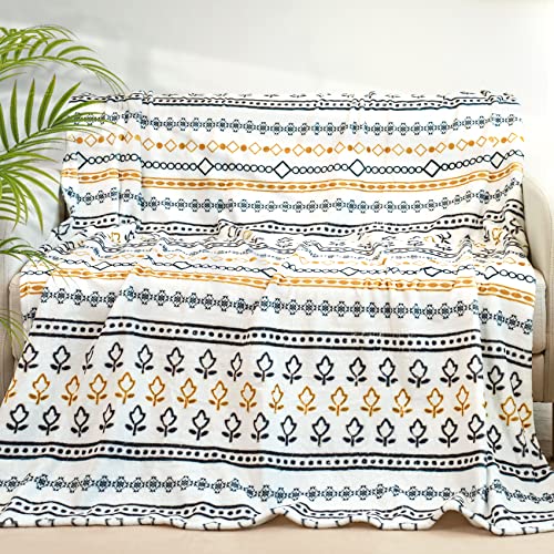 Boho Blanket Gold And Black Striped Blanket Fluffy Blankets Cozy Blanket Bohemian Room Decor Throw Blankets For Couches And Sofas (50 * 60Inch, Stripe2) #TOP20