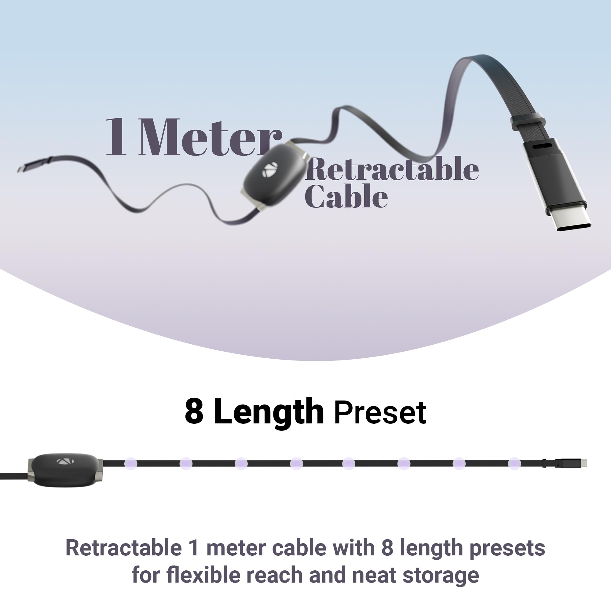 Zebronics 100W PD Type-C Retractable 1 Meter Cable, Super Fast Charging, 480Mbps Data Sync, 5A Output, for iPhone 15 and Above, MacBook, iPad and Samsung Galaxy Series (Wattz 100RCC1, Black) — Amazon image 4