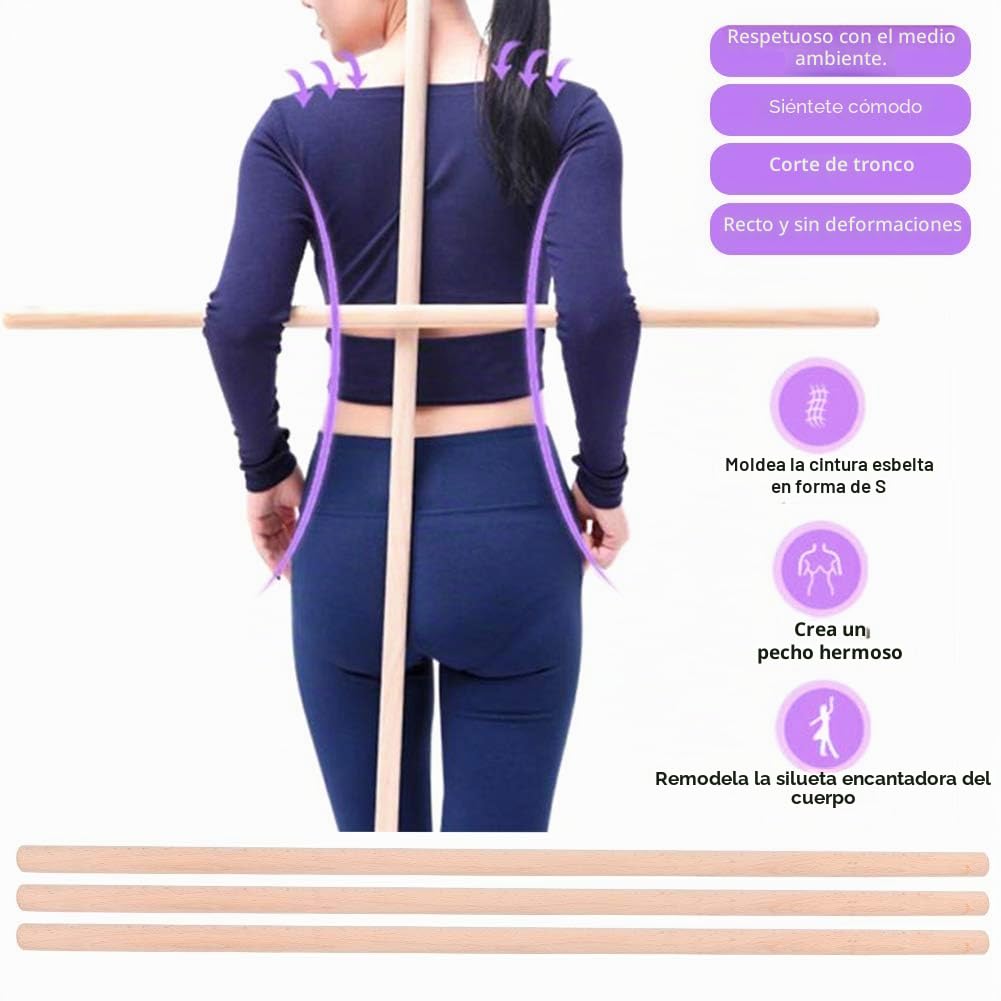 Palos de barra de yoga Conjunto de barra de Pilates Ejercicio de yoga port¨¢til Palo de pilate para estiramiento, escultura, torcedura