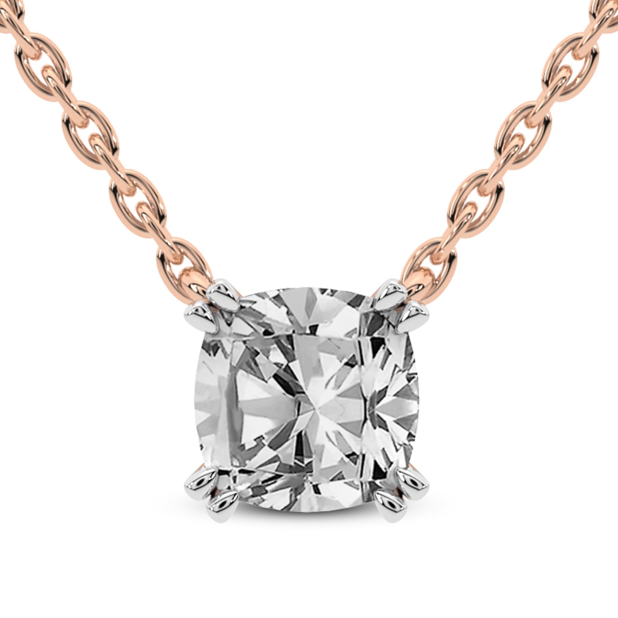 FRIENDLY DIAMONDS Lab Diamond Pendant Necklace For Women | 1 Carat - 6 Carat IGI Certified Lab Grown Diamond | Solitaire Diamond Pendant | 10K Gold - 14K Gold & Platinum FG-VS Quality Gift For Her 0.5 ct Agustina - Round 10K Rose Gold
