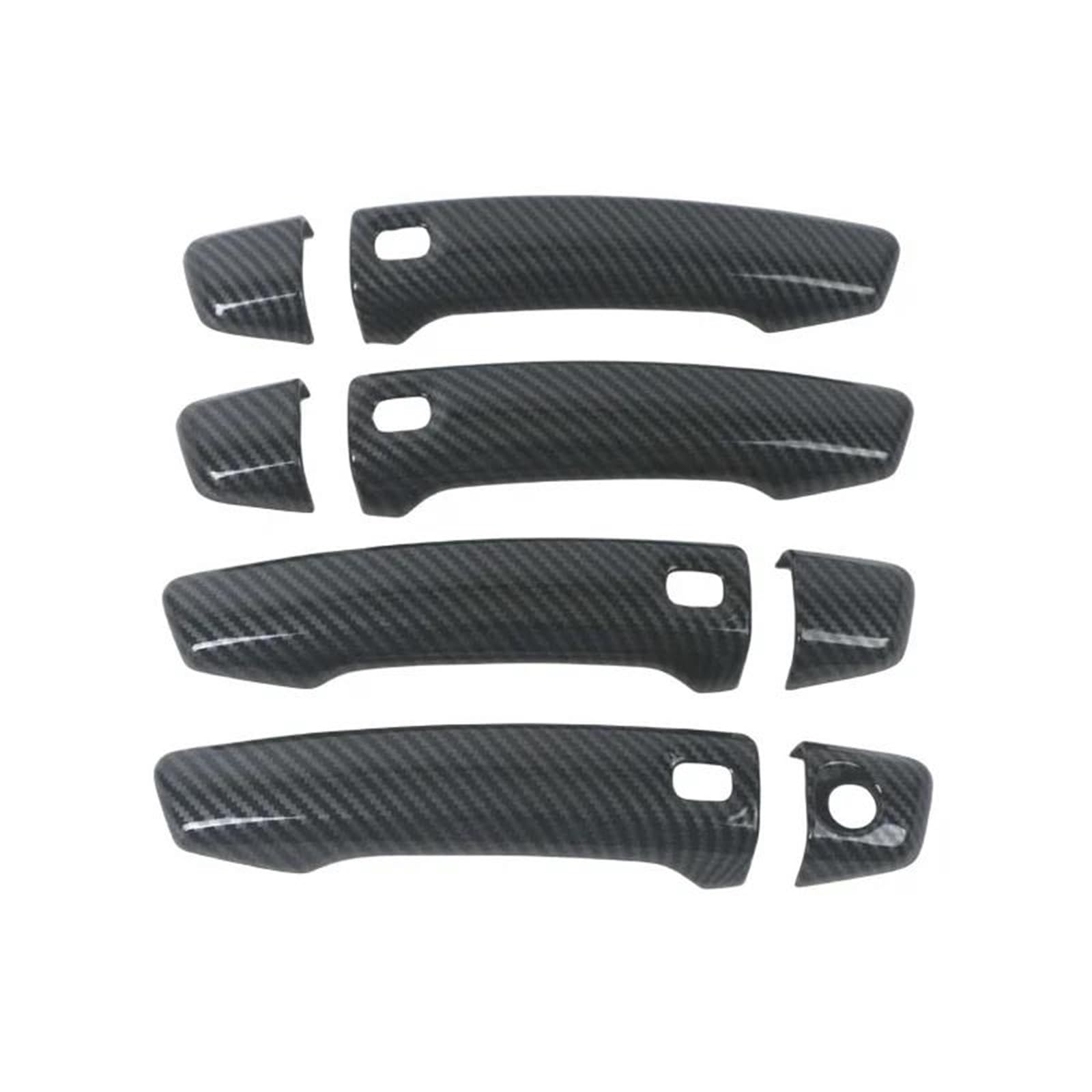 NMJLQW Exterior Decoration for A3 S3 2014-2020 Carbon Fiber Chrome Car Door Handle Cover Trim Sticker Styling Auto Accessories(Carbon Fiber Handle)