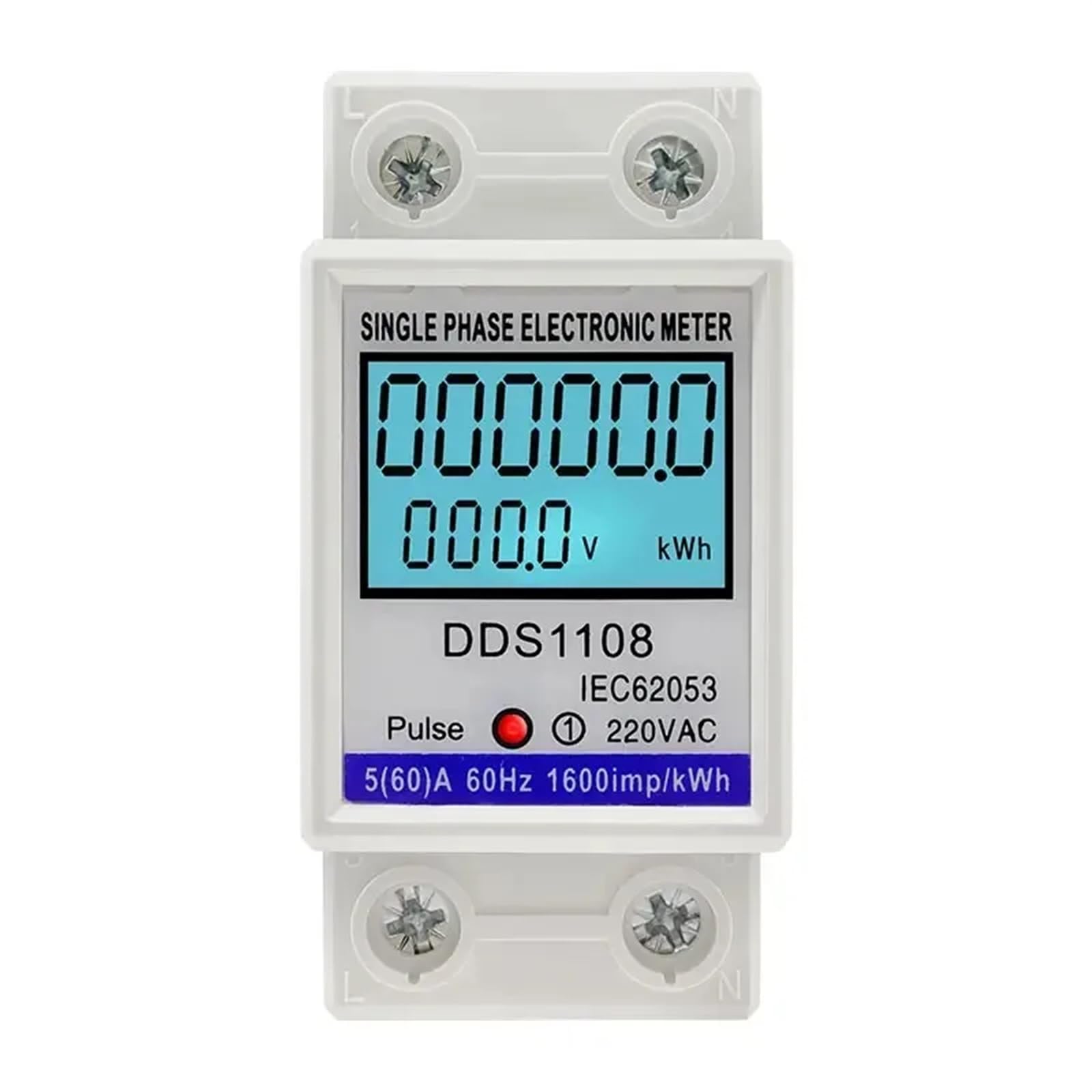 Jednofazowy licznik energii elektrycznej LCD, KWH VAW AC, cyfrowy watogodzin, 220 V, 60a, 50 Hz, elektryczna szyna DIN