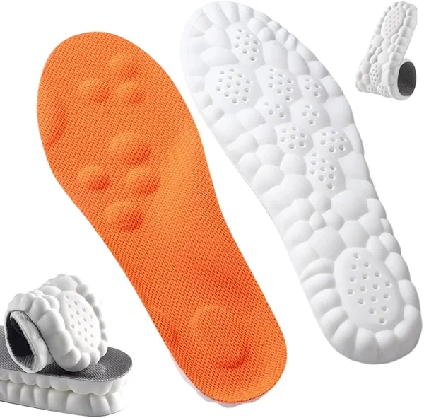 Steppers Insoles for Men Women, Massage Insole, Cloud Insole, Men's Comfortble Steppers Shoe Insoles Inserts, Memory Foam with Arch Surpport Insoles for Arch Pain (Orange, Men 11.5-12.5/Women 13-14)