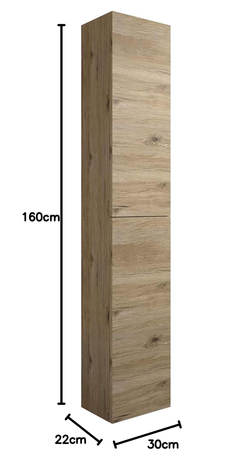 Colonna Atena Con Anta Push-Pull - Laminato Quercia, 30x22x110 Cm, Con Ripiani In Vetro - Foto 7