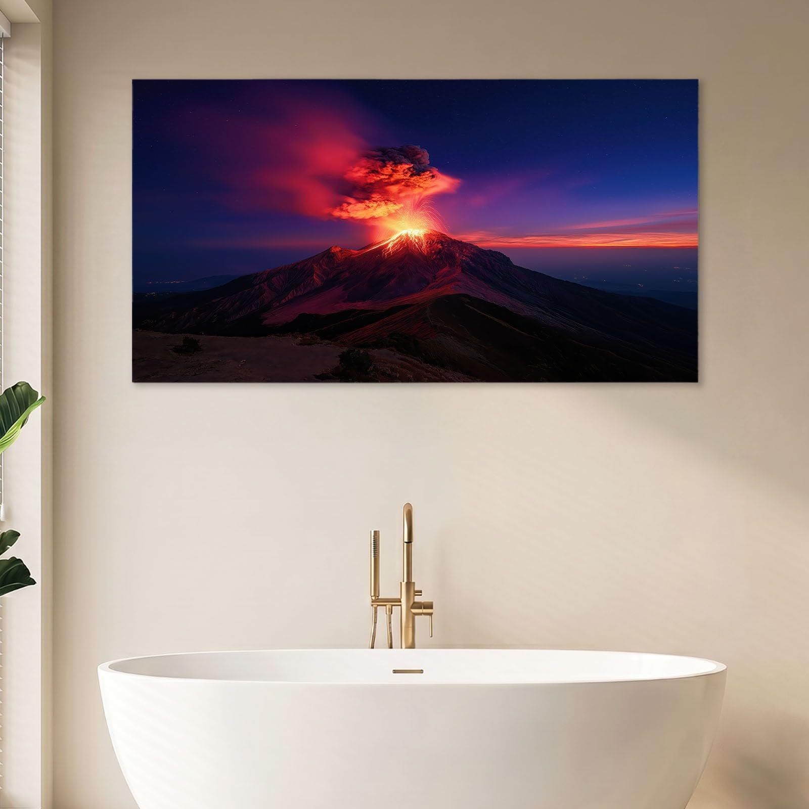 Générique Obraz dekoracyjny na płótnie, 140 x 70 cm, natura, druk na płótnie, dekoracja ścienna, czarny wulkan, do salonu, sypialni, kuchni