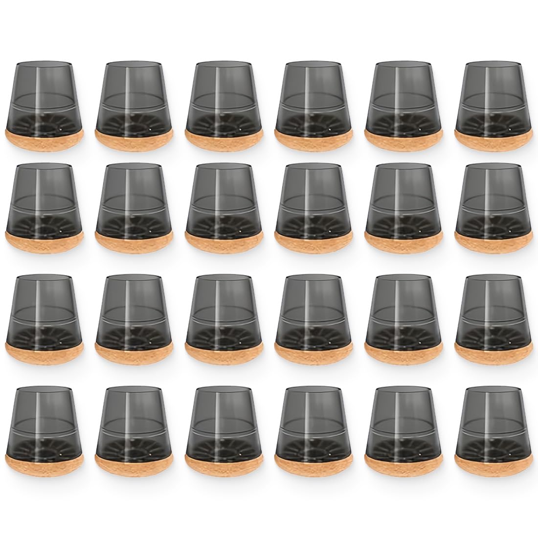 NJCXOLA 24 Piezas Protector Patas Sillas Silicona, Fieltro Sillas Patas, Almohadillas para Patas de Silla, Antideslizante, Protege Los Suelos Reduce El Ruído