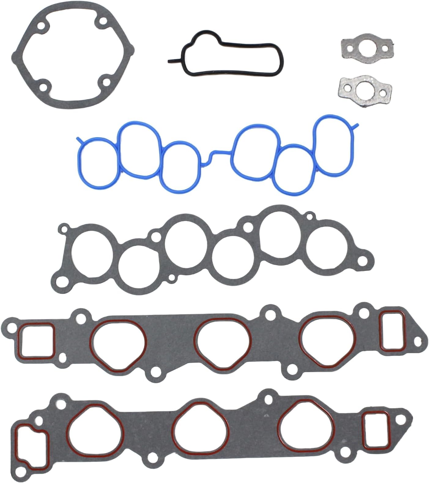 AUCERAMIC MS92766 Engine Lower Upper Intake Manifold Gasket Set Fit for Lexus ES300 RX300 3.0L V6 1994-2003, for Toyota Avalon Camry Highlander Sienna Solara 3.0L V6 1994-2006 Replace# 1717720010