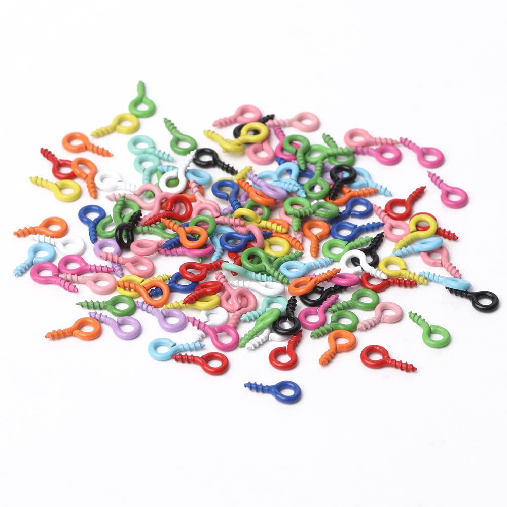 200 Bunte Schraubösen Nadeln - Selbstschneidend Für DIY Schmuck & Bastelprojekte