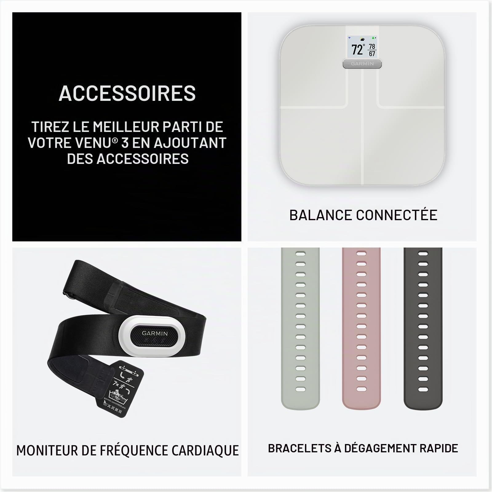 Garmin Venu 3S Montre connectée GPS Sport Santé Soft Gold Bracelet Ivoire 41 mm