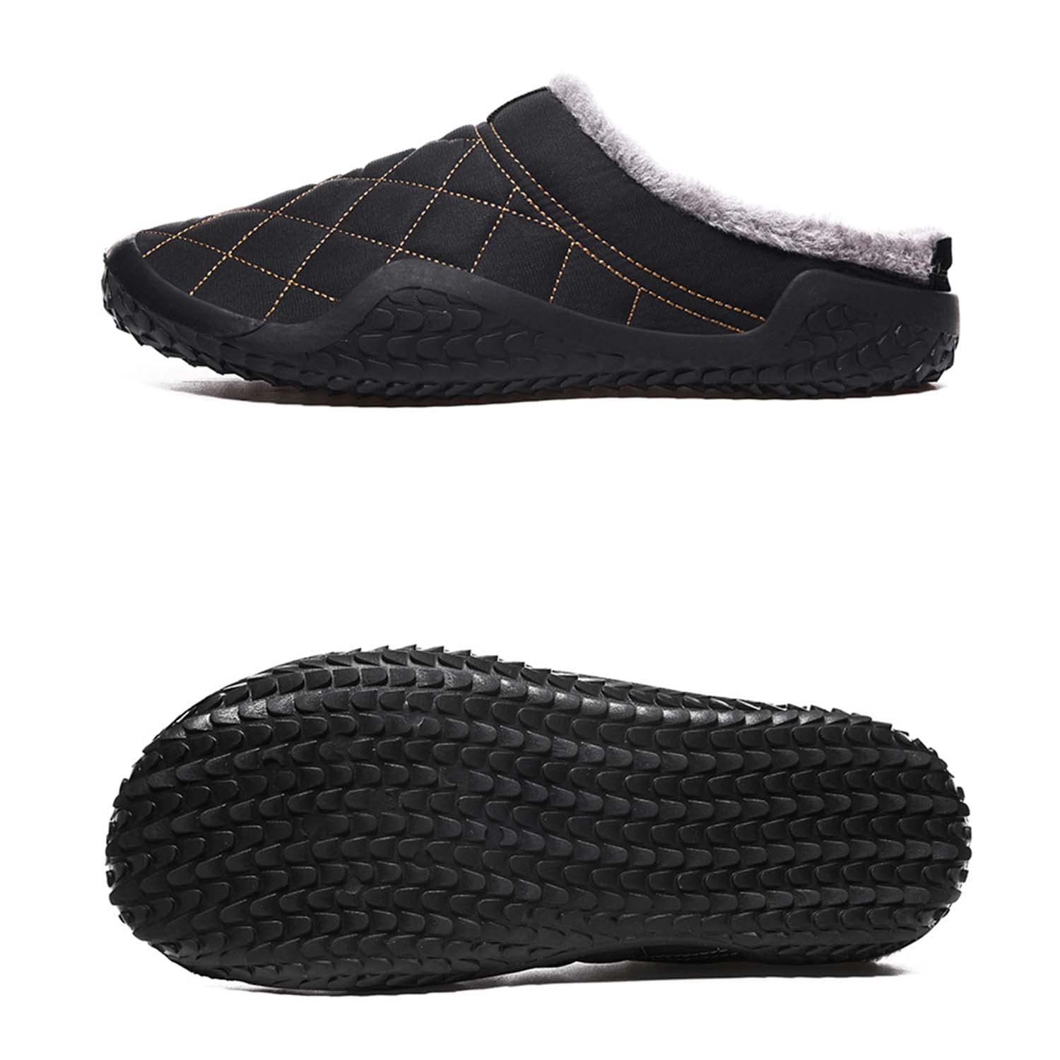CERYTHRINA Zapatillas de estar por casa para hombre y mujer, forro cálido, impermeables, para interiores y exteriores, antideslizantes, para invierno, negro (schwarz 2), 46 EU