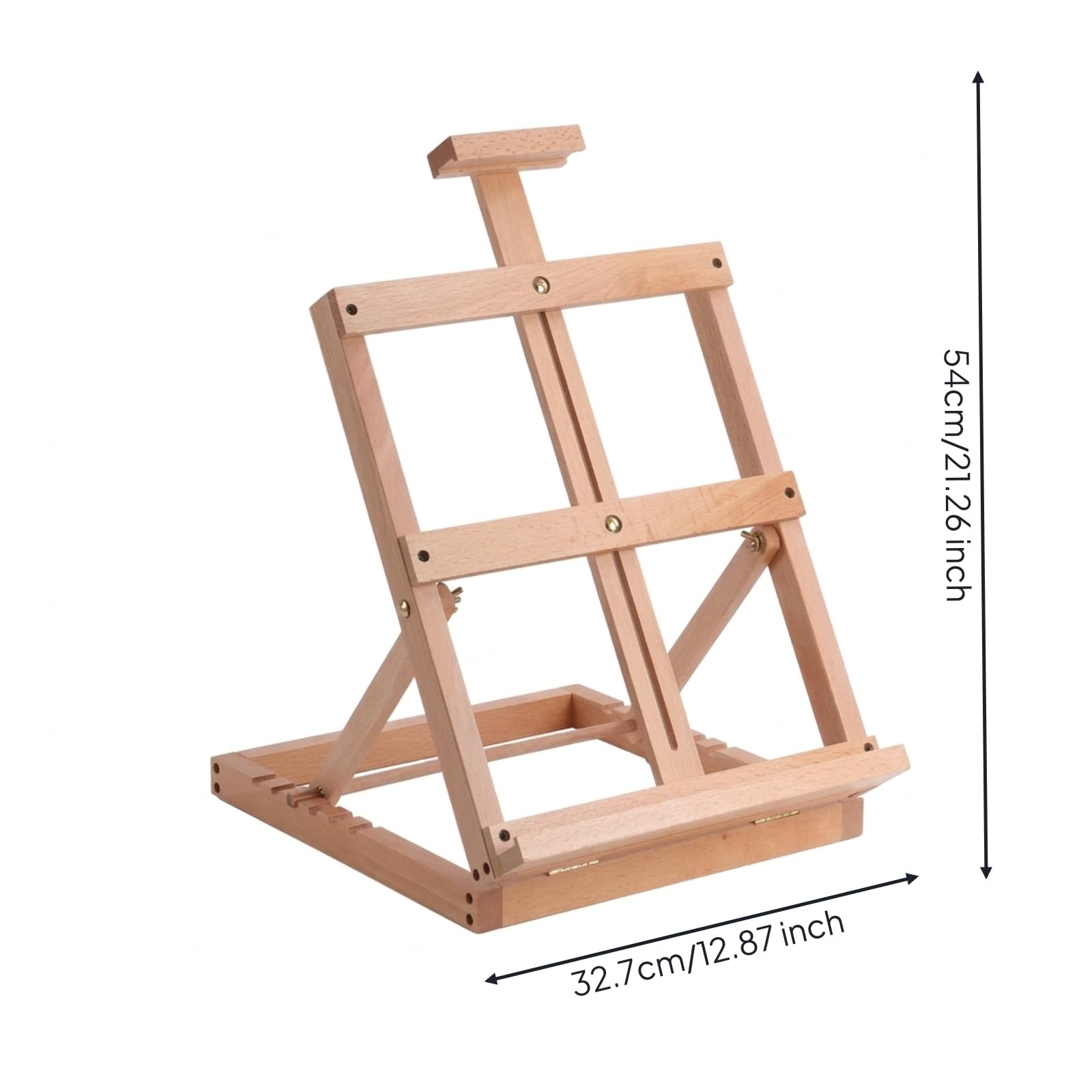 MagiDeal Caballete de Mesa Portátil Caballete Atril Soporte Exhibidor de Madera de Pino con Posición Ajustable y Mecanismo, 96, style to 2