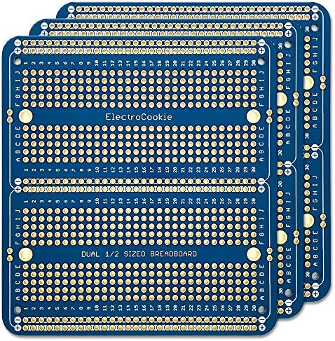 PCB Prototype Board Double Column Solderable Breadboard for Arduino and DIY Electronics Projects, Gold-Plated (3 Pack, Pink)