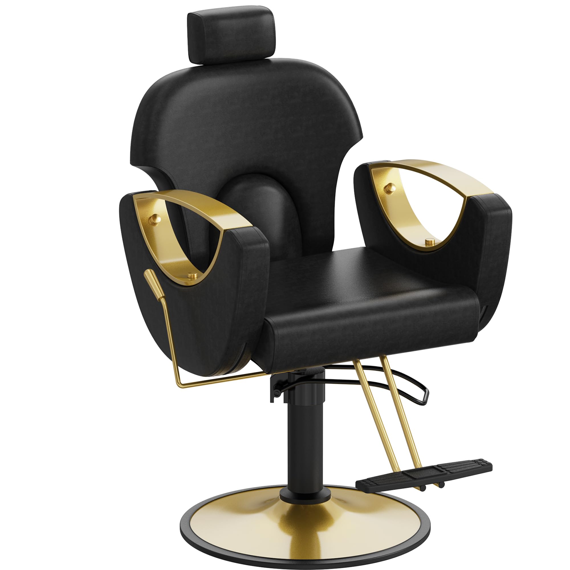 Anunweldo Friseurstuhl, Hydraulisch kippbarer Friseurstuhl, 360-Grad-Drehung, Frisörstuhl für Schönheitssalon Friseursalon