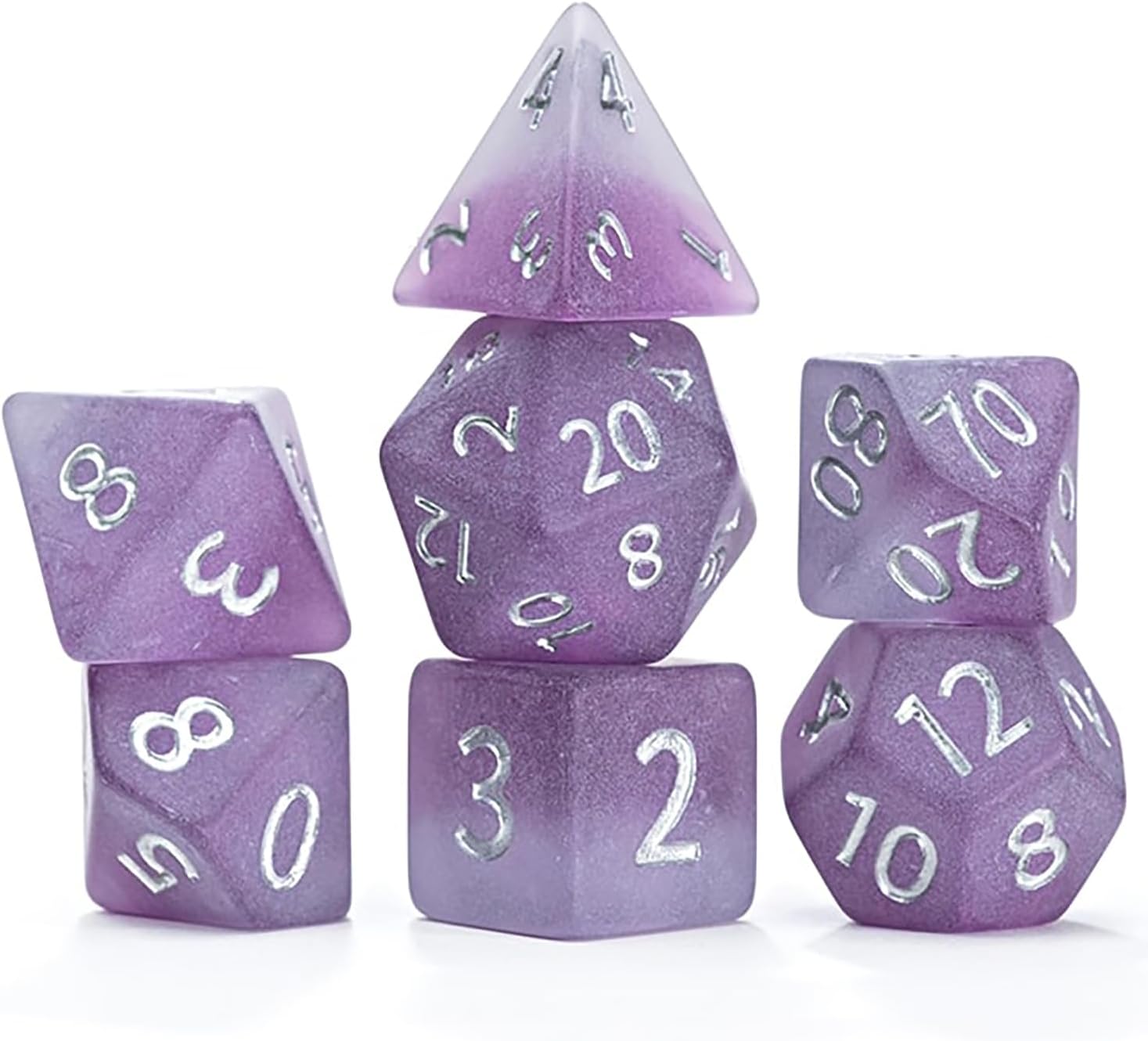 Gate Keeper Games and Dice: Sea Glass Dice: Firebrand - 7pc RPG Set, Flaming Yellow & Fire Damage Orange Frosted Matte Resin, Role Playing Games Dice