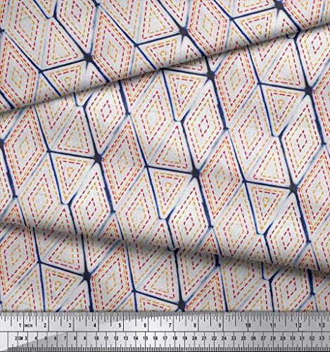 Soimoi Shibori Stampa Indigo Tessuto Popeline di