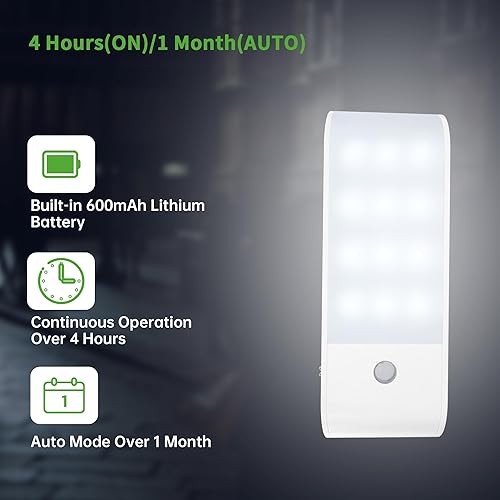 Miniatura 4 de 10L0L Luz de techo universal para carrito de golf, luz LED USB recargable con sensor de movimiento inalámbrico