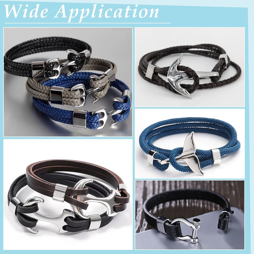 UNICRAFTALE 10Pcs 304 Stainless Steel 6mm Slider Beads 2 Hole Bracelet Spacer Beads Multi-Strand Links Oval Connector Spacer Bead for Leather Cord Bracelets Jewelry Making Hole 6mm - Image 5