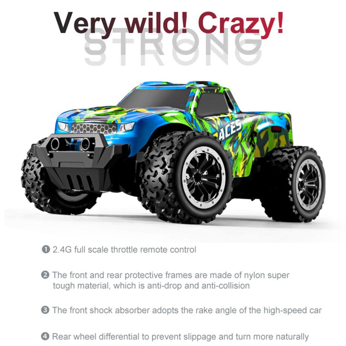 Samochód RC 1/20, 2,4 G, w pełni proporcjonalny RWD zdalnie sterowany samochód off-road, 20 km/h, zabawka dla dorosłych – wersja RTR