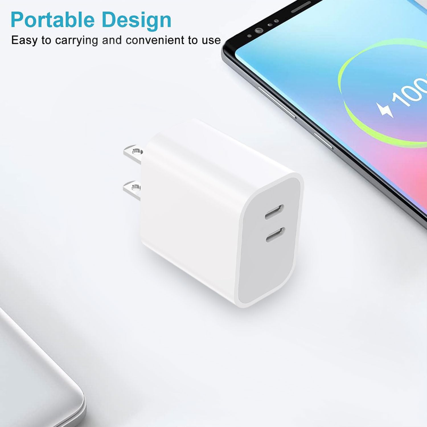Cargador para iPhone 17, 16, 15, paquete de 3 puertos USB C, bloque de carga rápida