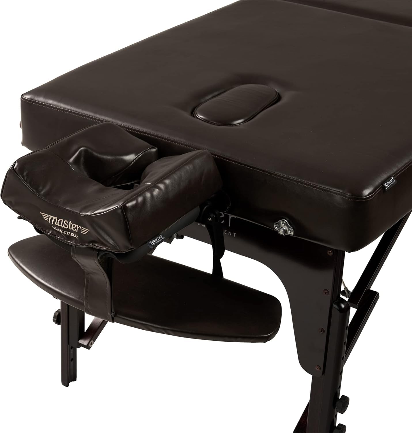 Master Massage - Lettino da massaggio portatile Supreme, 79 cm, color cioccolato, cuscino memory da 7,6 cm, con foro per il viso, pacchetto completo di lettino per massaggi