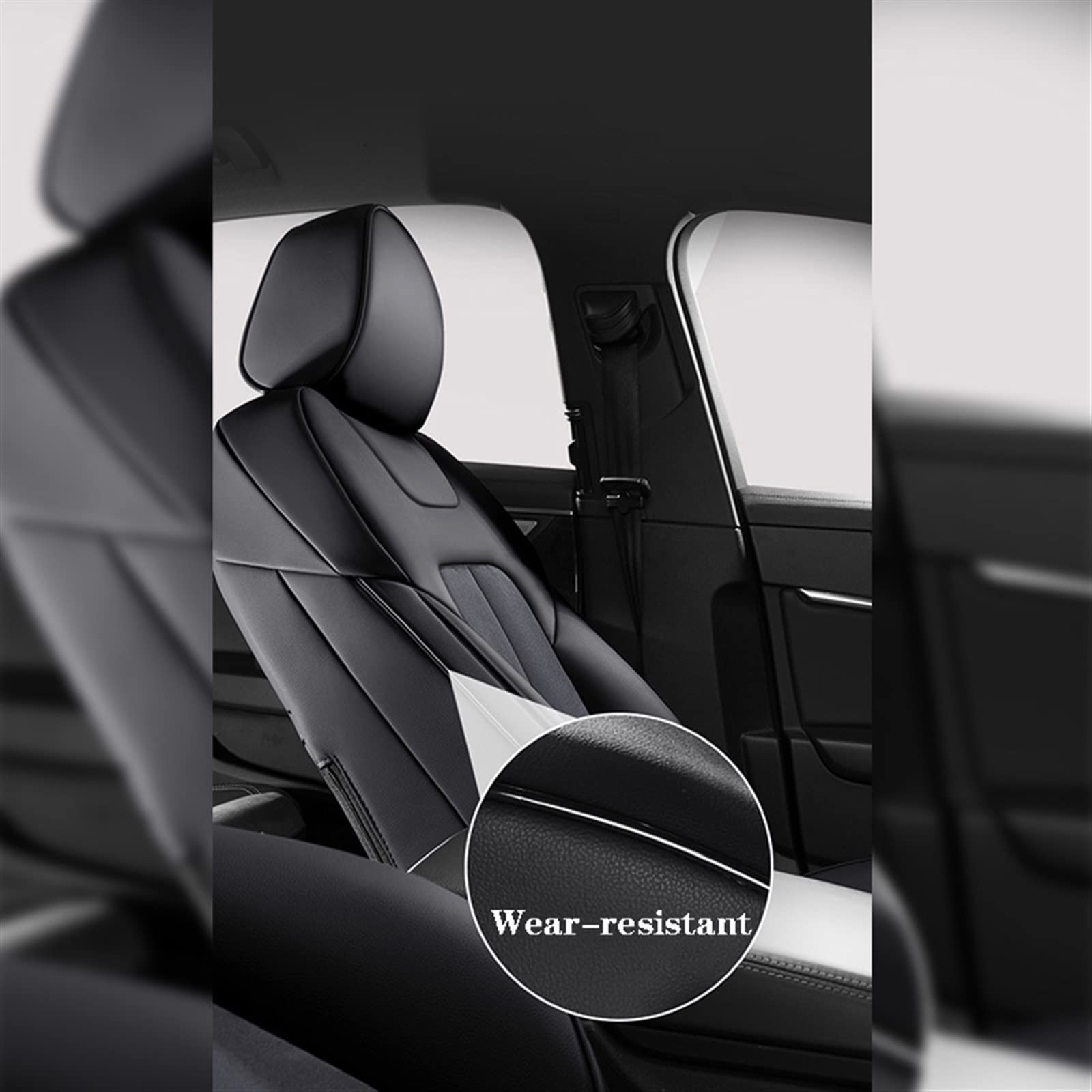 Housses De Siège Auto En Simili Cuir Noir Pour Audi A1 A2 A3 A4 A6 TT - 8 Pièces