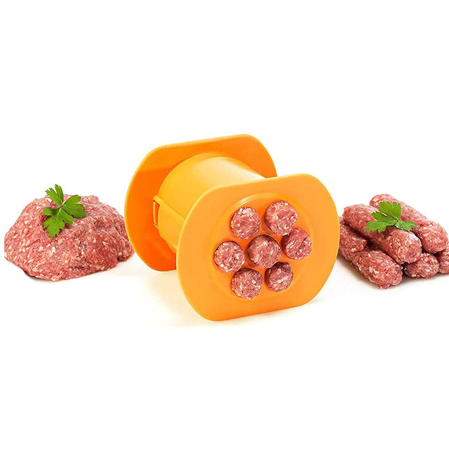 Presse à Saucisses Et Hot-dogs Laughhe - 7 Trous Orange Pour Cuisine Maison