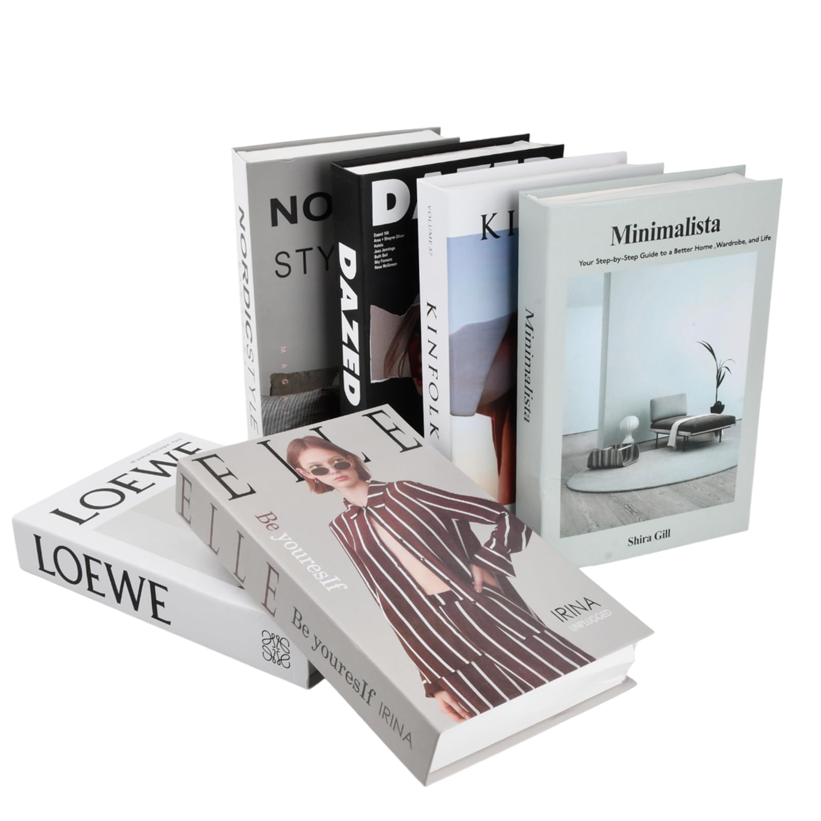 Bellissimi libri decorativi per la casa, set di 4 libri finti di alta qualità, con custodia e copertina rigida, design moderno ed elegante per tavolino da caffè, libreria, caminetto e tavolo