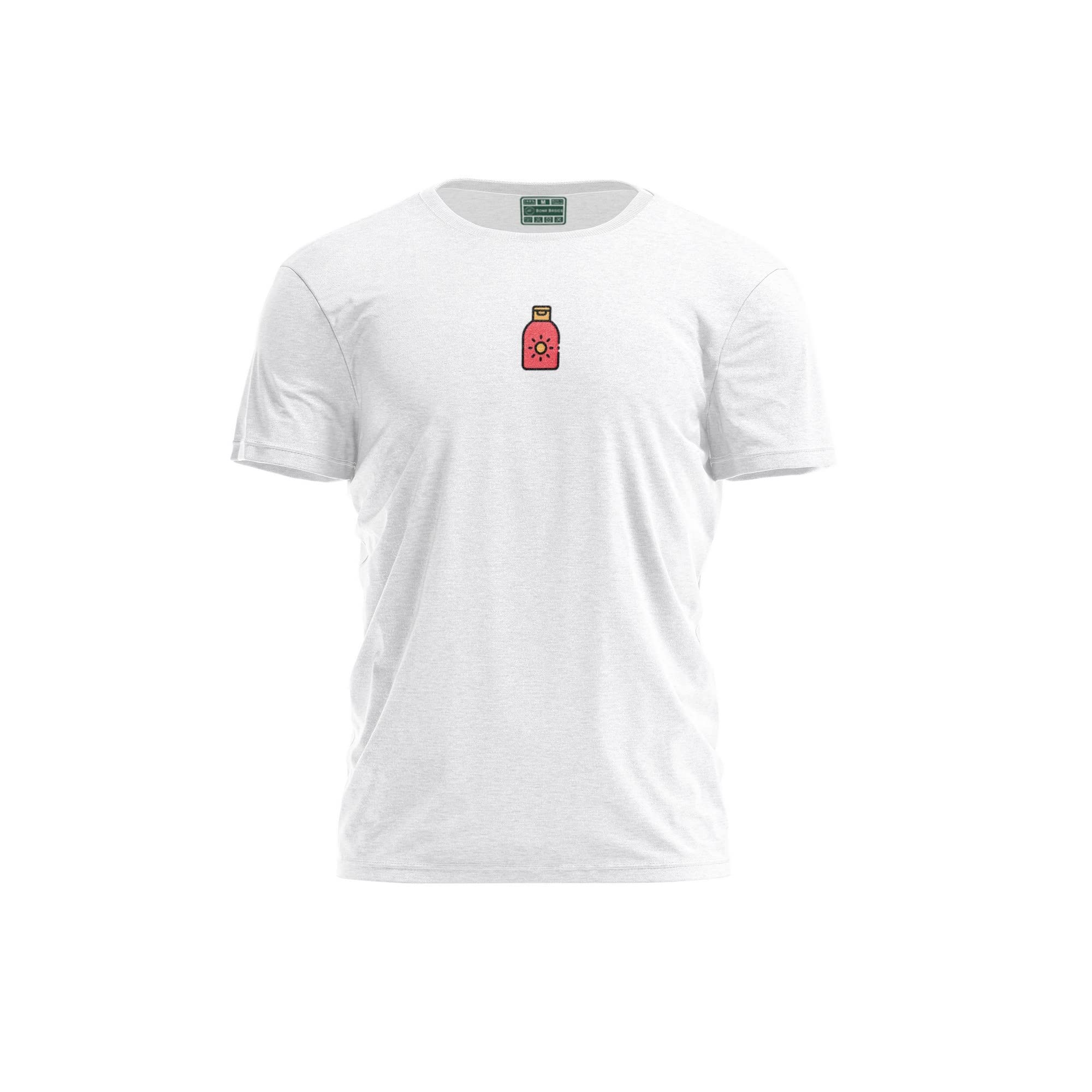 Bona Basics, Digitally Printed, Men's Basic T-Shirt,%100 Cotton, White, Casual, Men's Tops, Size: M