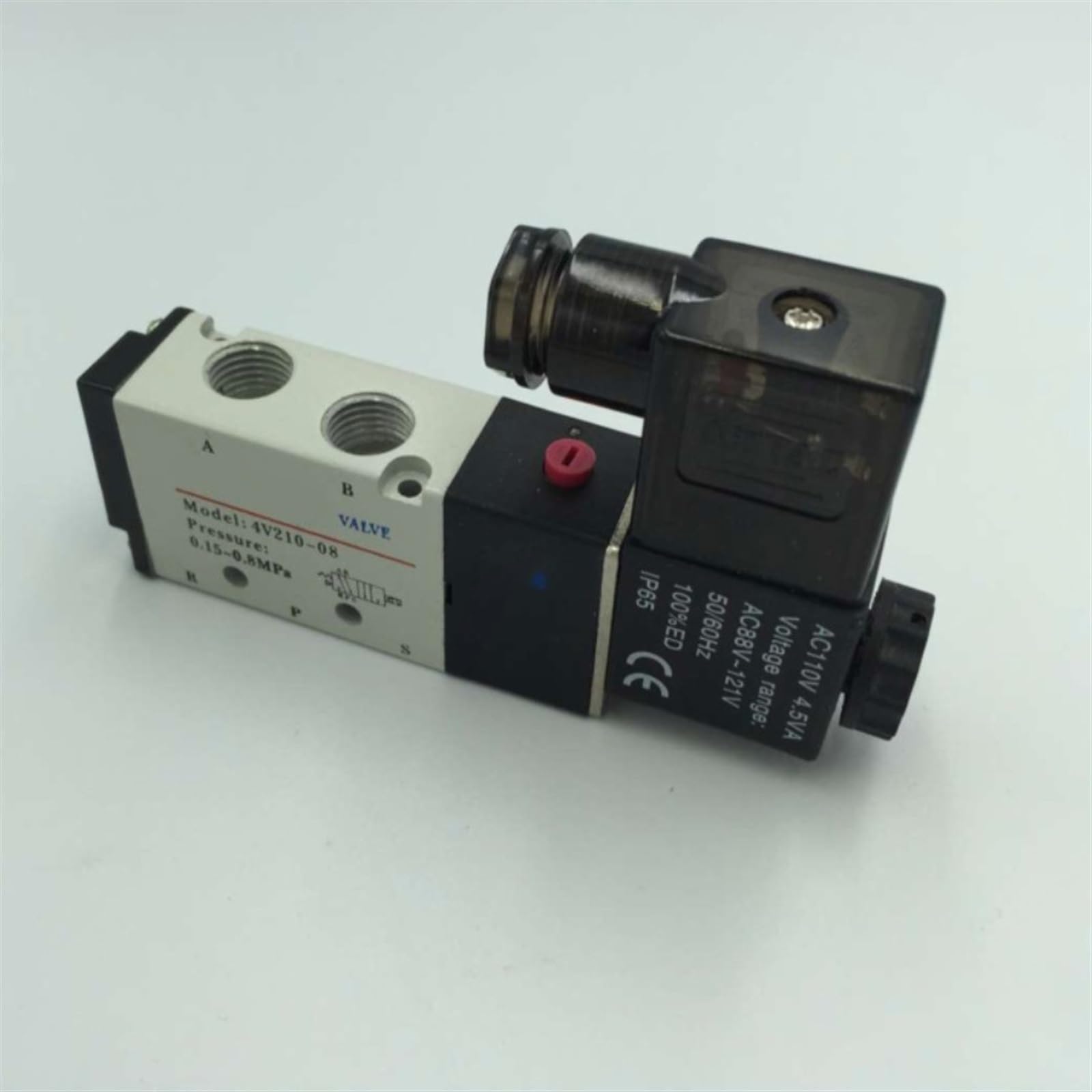 Elektryczny zawór elektromagnetyczny, 5-drożny, 2 pozycje, kontrola powietrza i gazu, zawór magnetyczny 12 V, 24 V, 220 V, cewka woltowa 6 mm 8 mm, złącze węża (8 mm, AC24V)