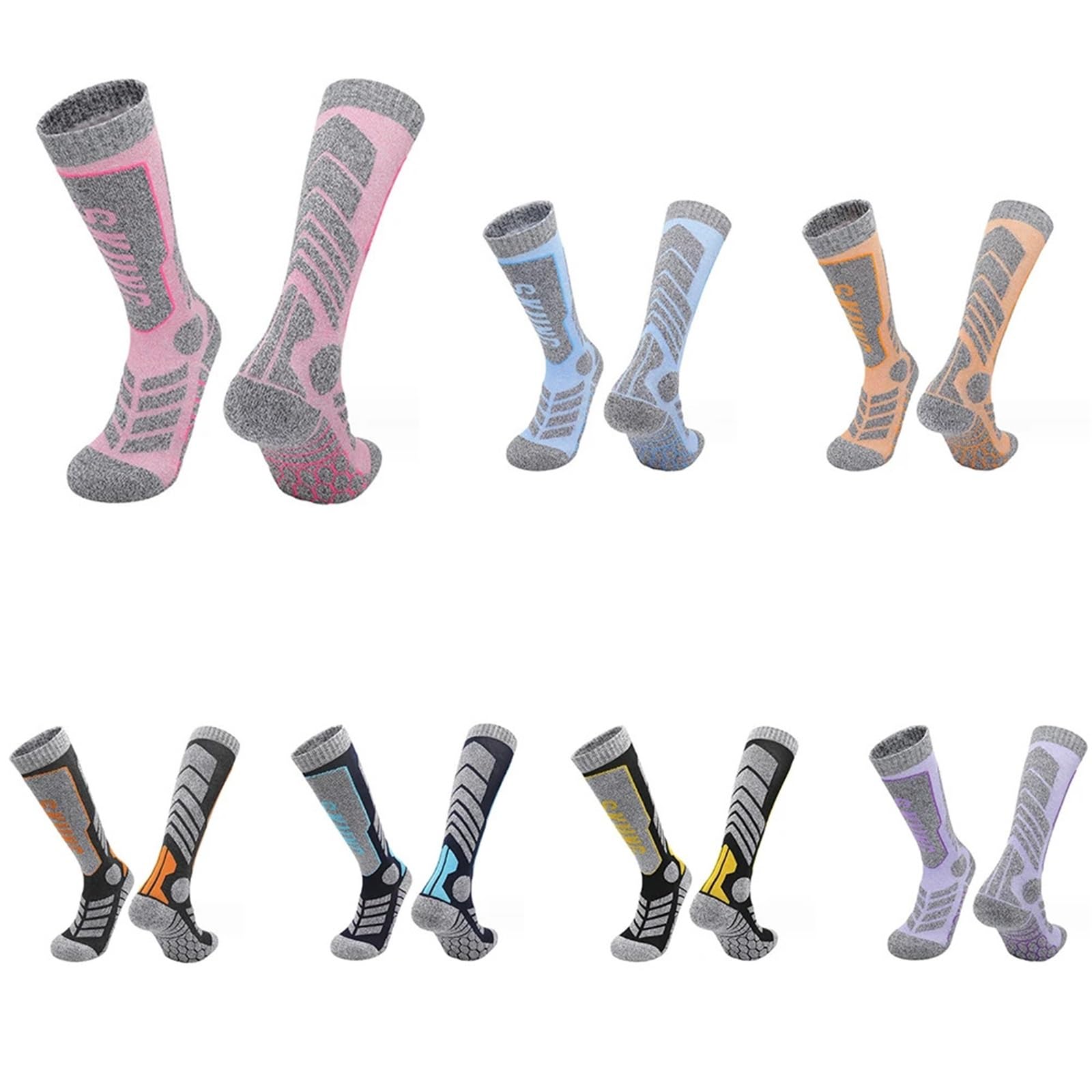 Fashion Thermal Ski Socks for Men – Thick Cotton Sports Compression Socks for Skiing, Snowboarding, Cycling, & Soccer
