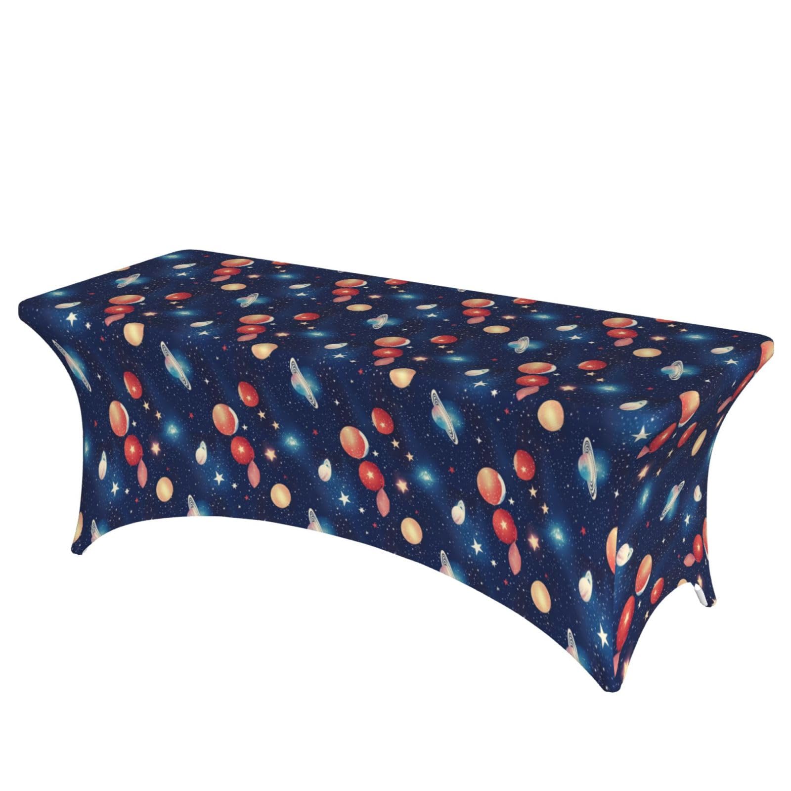 AYYQWE Starry Sky Universe Space Print Elastic Rectangular Tablecloth For Banquet Outdoor Picnics Office Table Cover