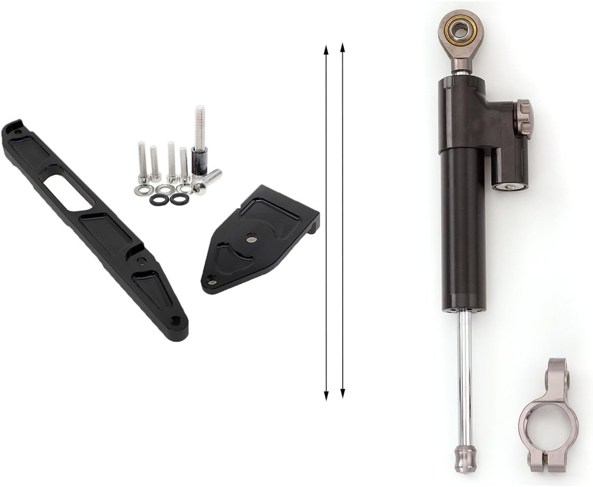 FXCNC Motorcycle CNC Steering Damper Stabilizer Buffer Control Bar With Mounting Bracket Kit Full Set Compatible with XJR1300 2002-2015