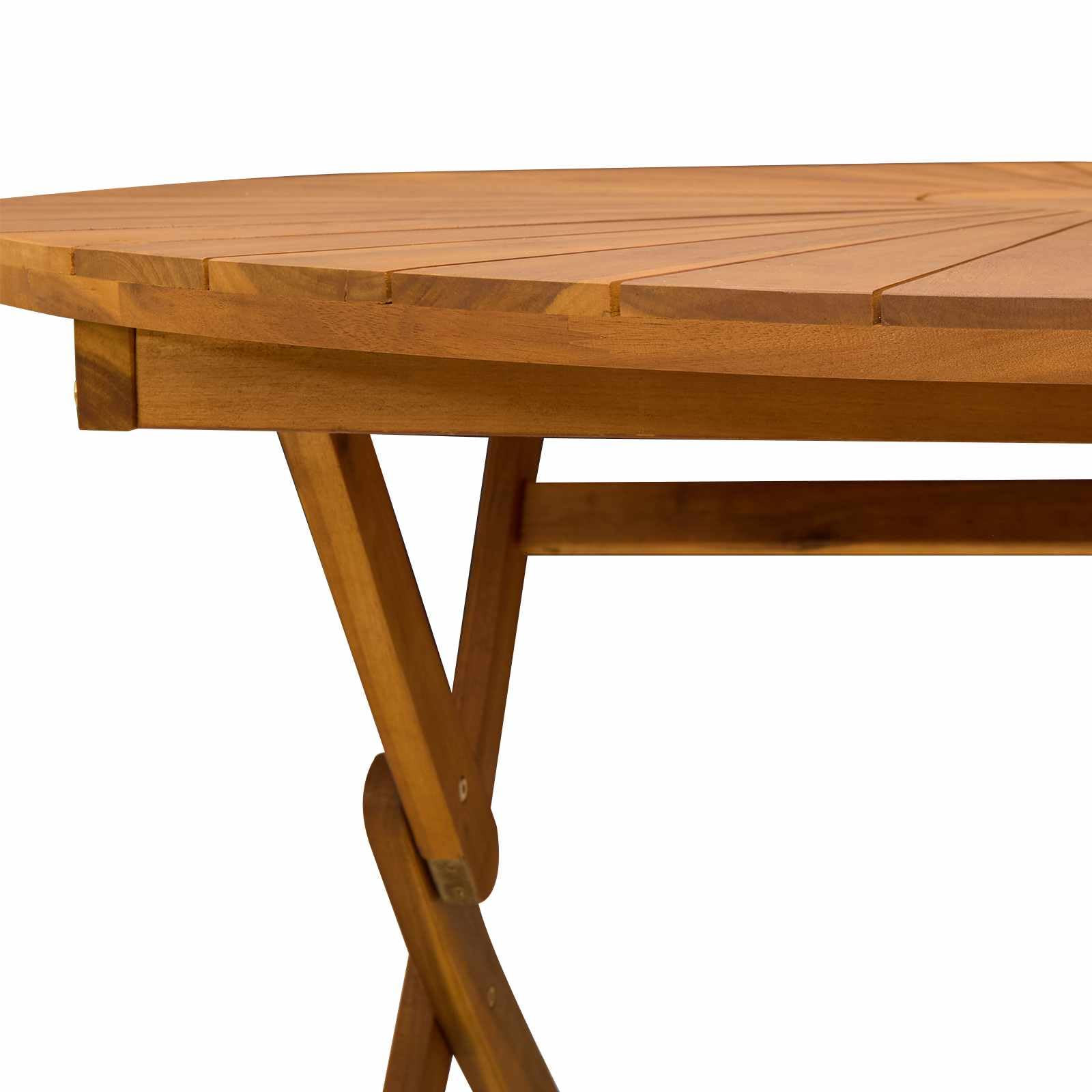 vidaXL Vouw Tuin Tafel Naturel Ø110 x 75 cm Massief Acaciahout