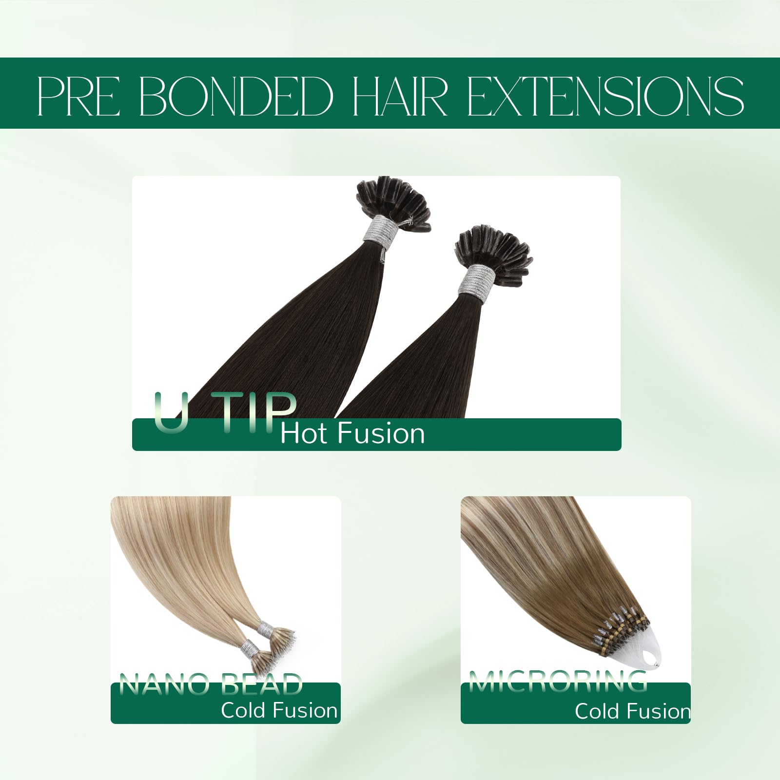 Easyouth Nano Hair Extensions Real Human Hair Blonde Nano Beads Hair Extension Human Hair Platinum Blonde Nanos Loop Hair Extensions Pre Bonded for Natural Look 14 Inch 50g 1g/Strand #1000 — view 76