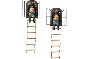 Garden Resin Gnome Statue Elf Out The Door Tree Hugger Garden Peeker...