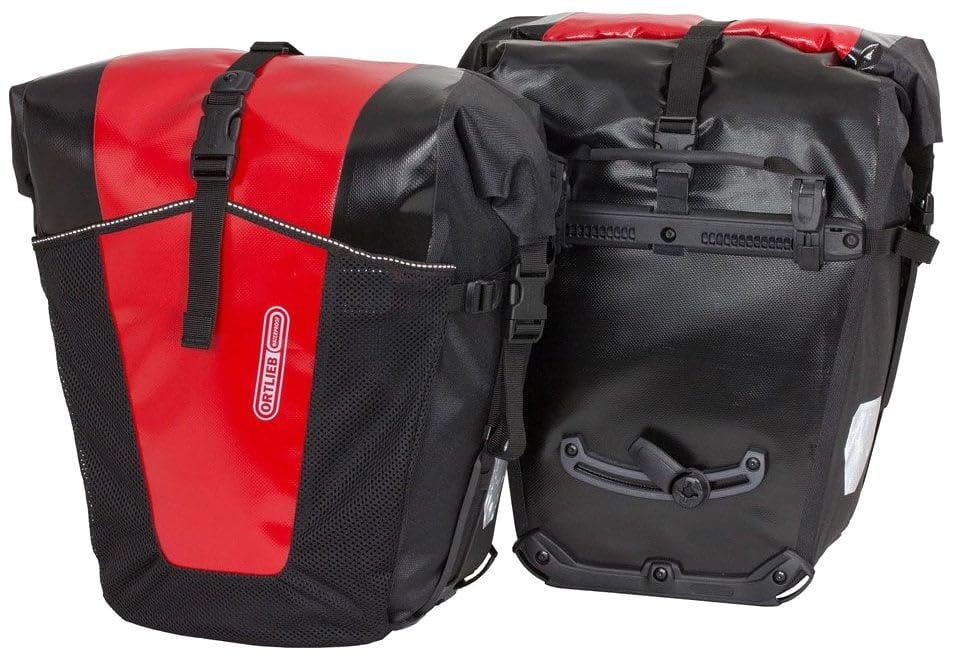 Ortlieb Pro Classic Pair of Bicycle Pannier Bags Unisex, Unisex, Gepäckträgertasche Back-Roller Pro Classic Paar, Rot/Schwarz