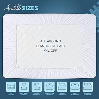 Acrali Home Quilted Fitted Mattress Topper Small Single – Heavy filled Mattress Protector Pad for Sofa Caravan Campervan – Cooling Mattress Topper Size (75x190cm)