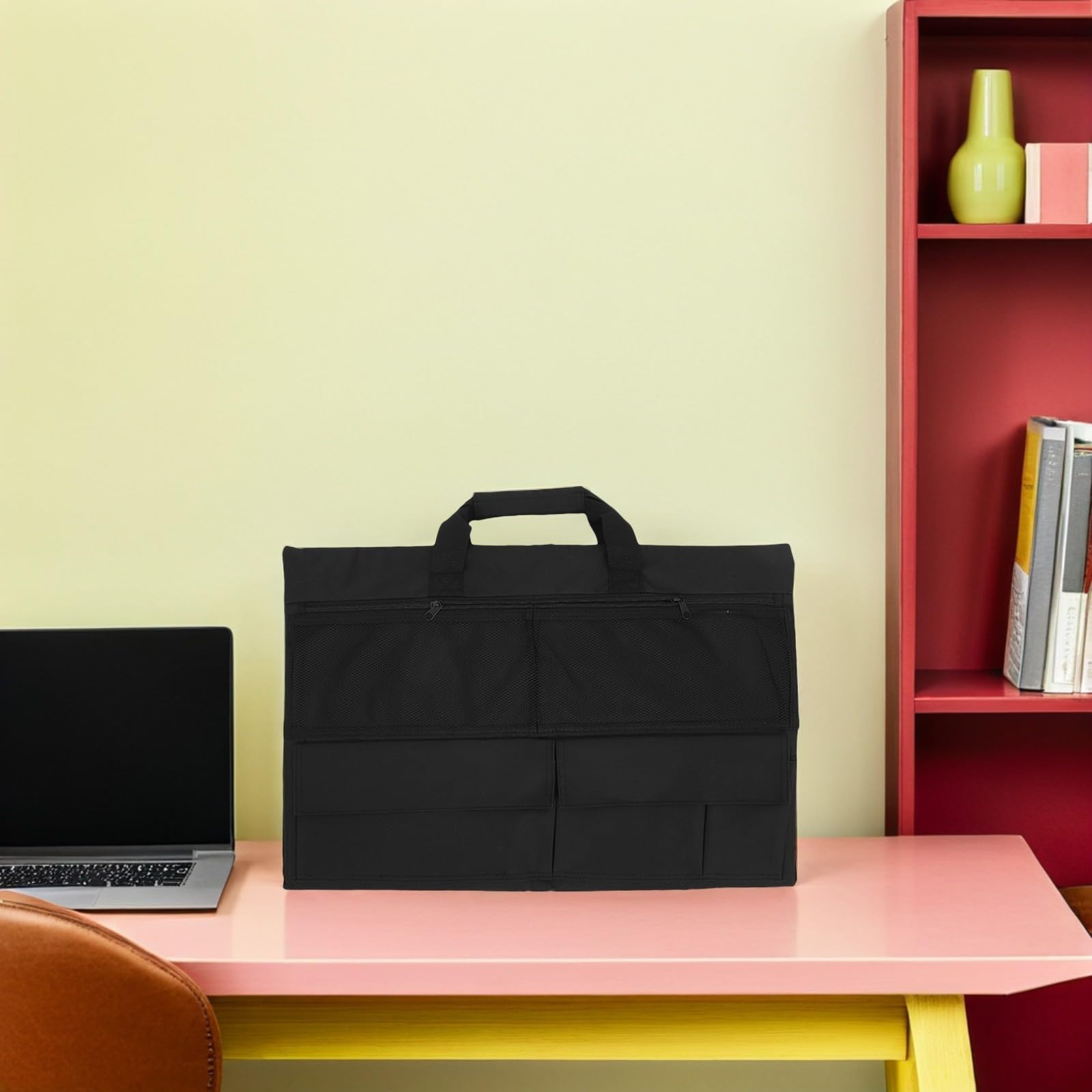 VILLCASE Copertura Antipolvere in Nylon Nero per Monitor da 24 Pollici Maniglia e Tasca , Protezione per Schermi LED in Ufficio e Uso Desktop