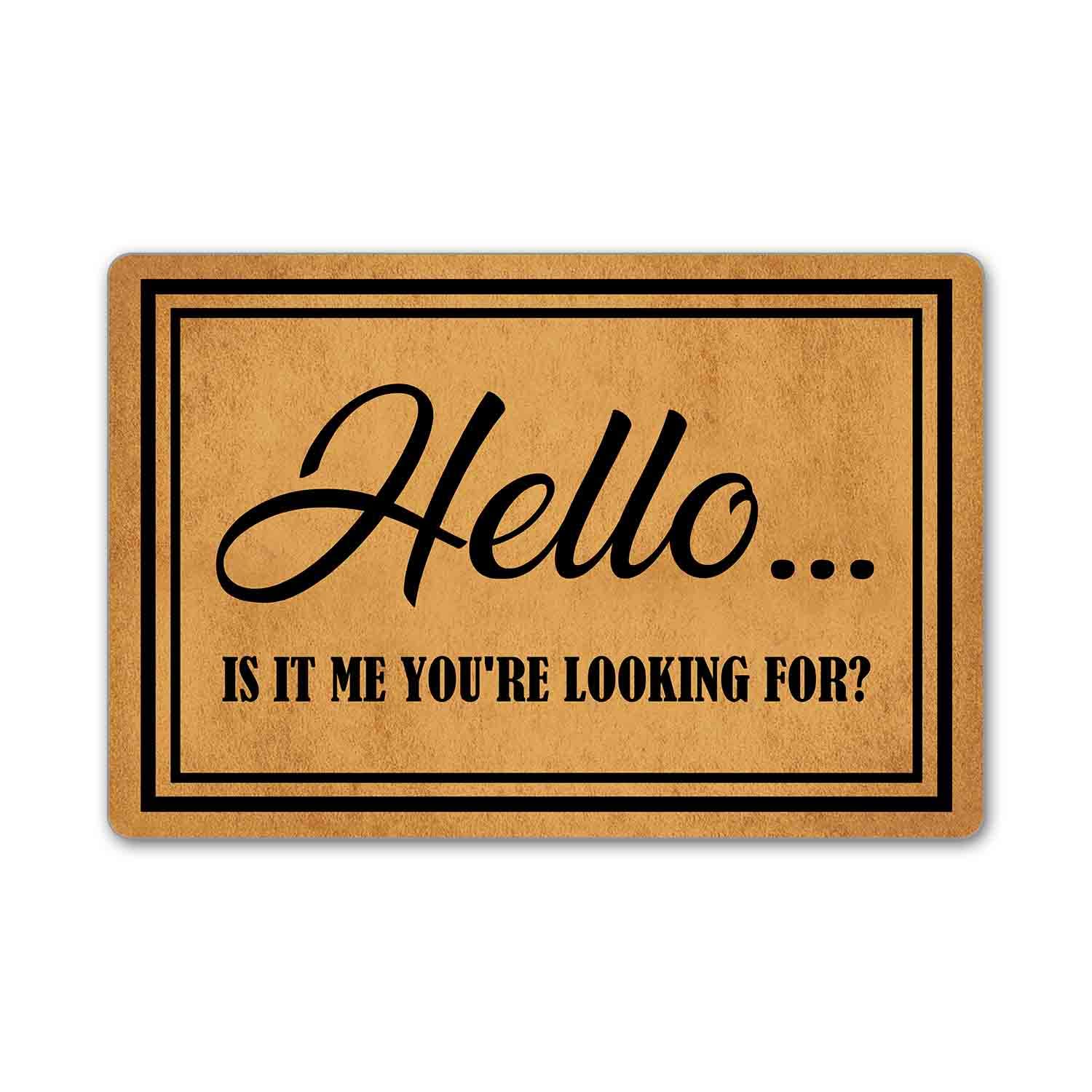 Joelmat Hello is It Me You're Looking for Entrance Non-Slip Outdoor/Indoor Rubber Door Mats for Front Door/Garden/Kitchen/Bedroom 23.6" x 15.7"