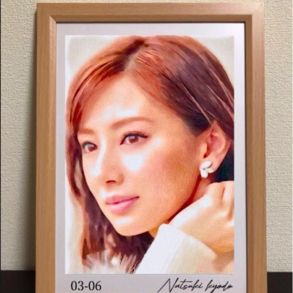Amazon.co.jp: 女優画 肖像画 水彩、色鉛筆、パステル 額縁寸法340ミリ 