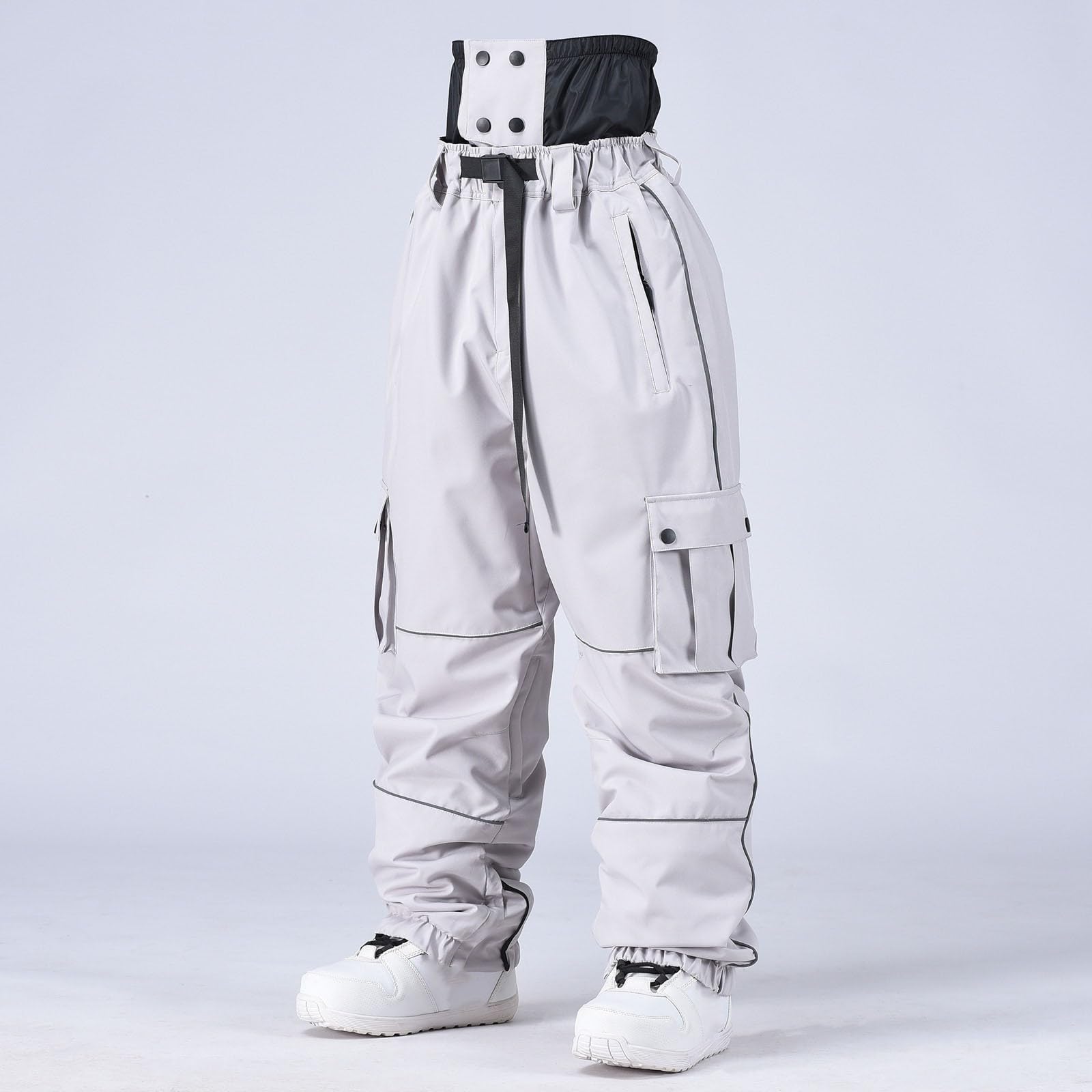 Sunnyuk Completo Sci Uomo Salopette Sci Taglie Forti Tuta Impermeabile Elasticizzati Pantalone Invernale Montagna Pantaloni da Neve Snowboard Termici Curvy