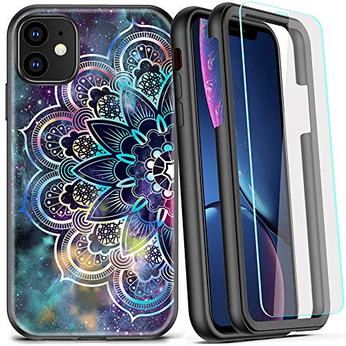 COOLQO Compatible for iPhone 11 Case, 360 Full Body Coverage Hard PC+Soft Silicone