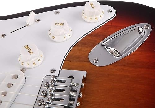 Miniatura 5 de Guitarra eléctrica de diapasón de palisandro de 39 pulgadas, kit de guitarra eléctrica para principiantes de cuerpo sólido de tamaño completo con