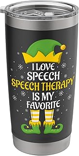 Speech Therapy Elf Christmas Funny Speech Therapist Xmas Stainless Steel Insulated Tumbler