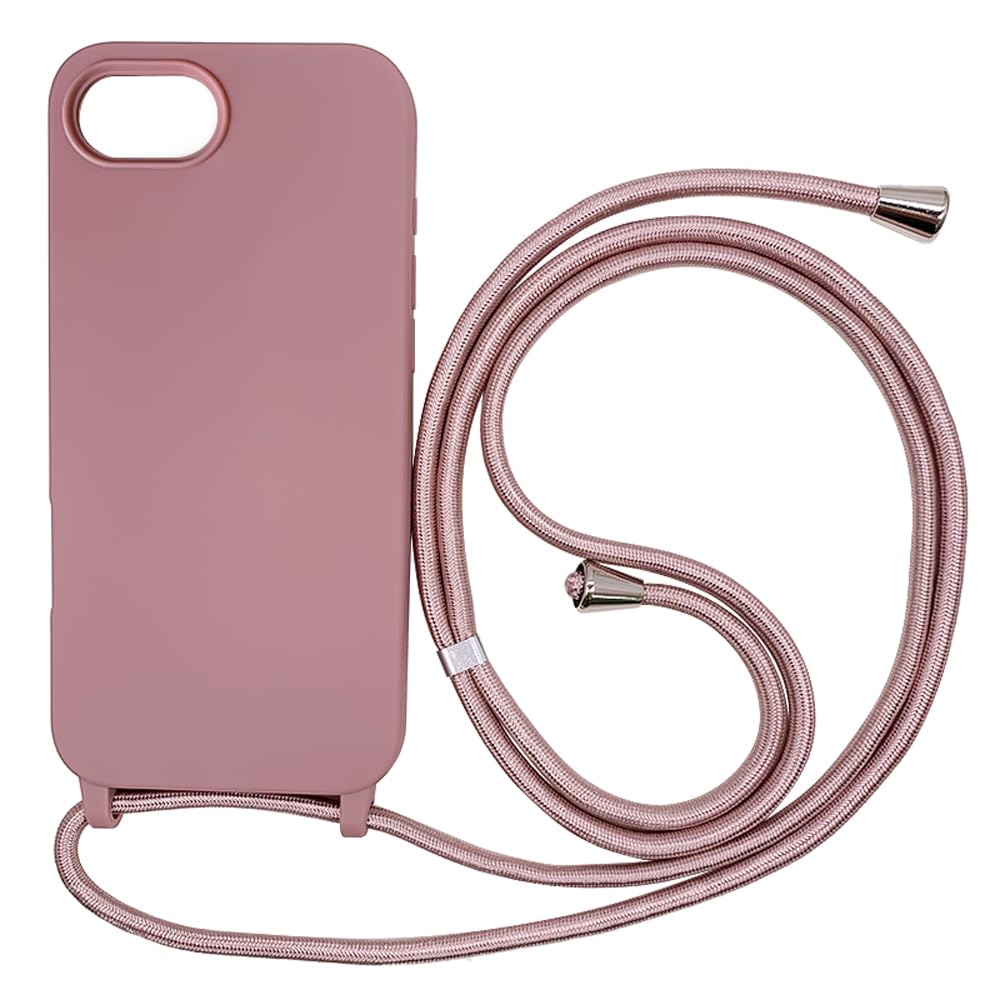 Funda Compatible con iPhone 16(6.1"),Ajustable Collar Correa de Cuello Cordón Cuerda Carcasa TPU Bumper Silicona Skin Caso para iPhone 16(6.1")-Rojo — view 25