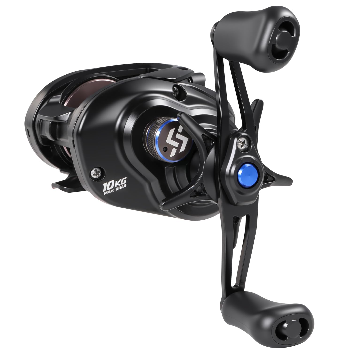 Sougayilang Mulinello da baitcasting con controllo digitale, rapporto di trasmissione 7,2:1, corpo in nylon ad alta resistenza, resistenza massima 8,4 kg, per pescatori d'acqua dolce