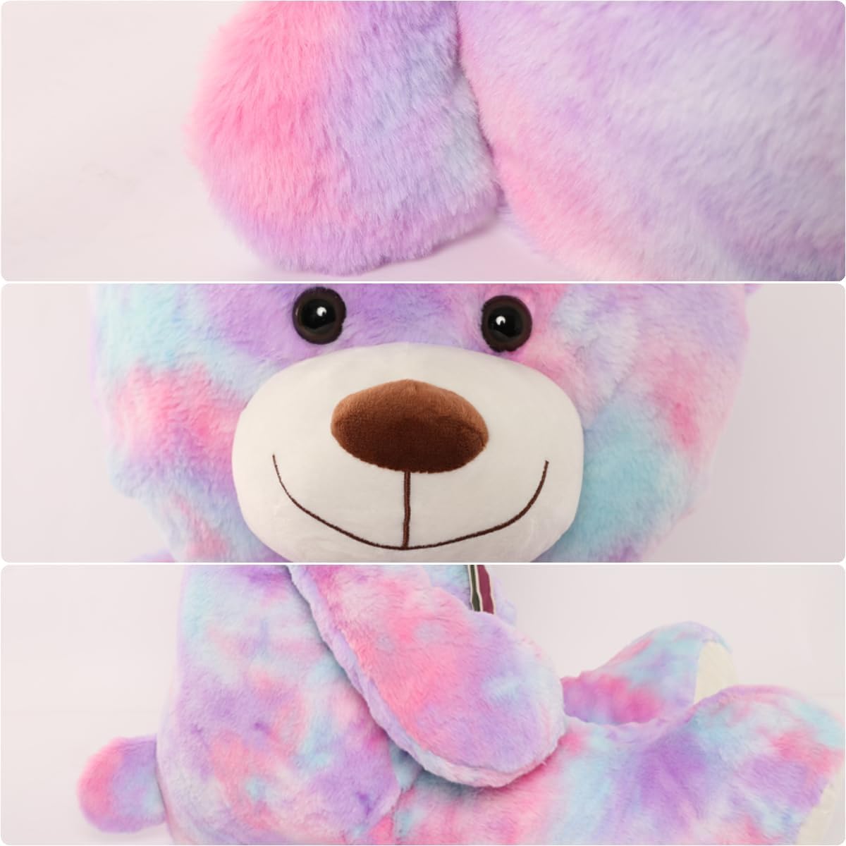 Tezituor Big Teddy Bear,Giant Rainbow Purple Teddy Bear Stuffed Animal,59 Inches Soft Plush Bear Toys,Girlfriend Baby Shower Life Size Bears Gifts for Valentines,Christmas,Birthday 5 Feet - Image 7