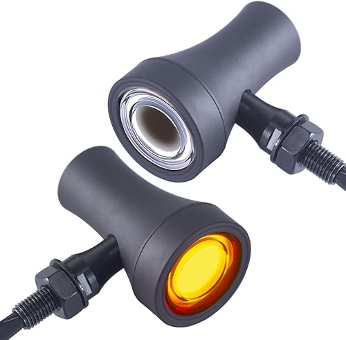 FATECIM 2 luces LED de giro delanteras para motocicleta, luz de conducción resistente, luz blanca ámbar, intermitentes para Bobber Harley, Honda,