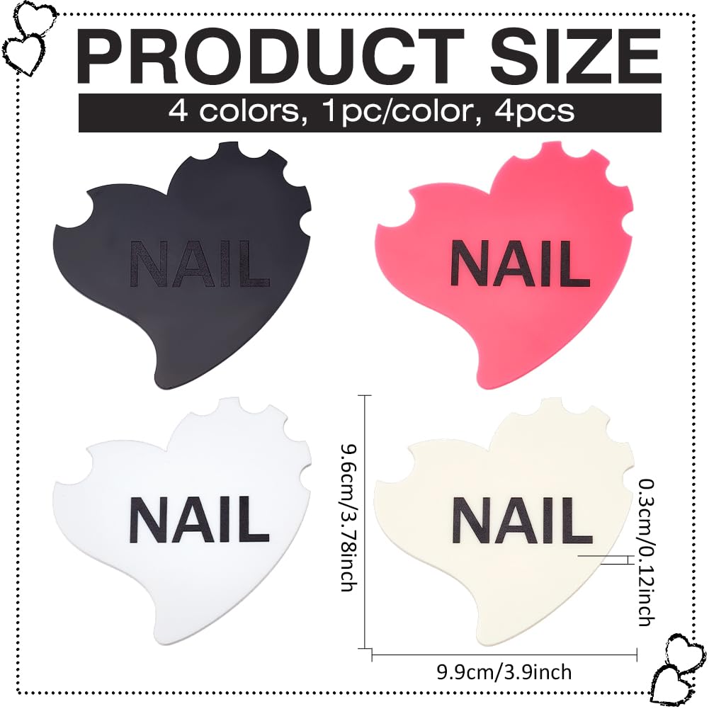 NBEADS 4 Pcs 4 Colors Acrylic Nail Photo Prop - Image 2