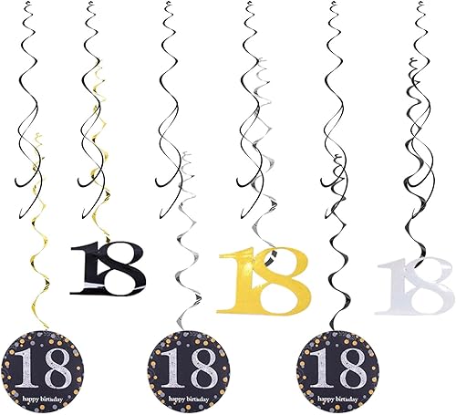 Miniatura 4 de Decoraciones de cumpleaños número 21, 30, 50 y 80 años, remolinos colgantes para hombres y mujeres (18)